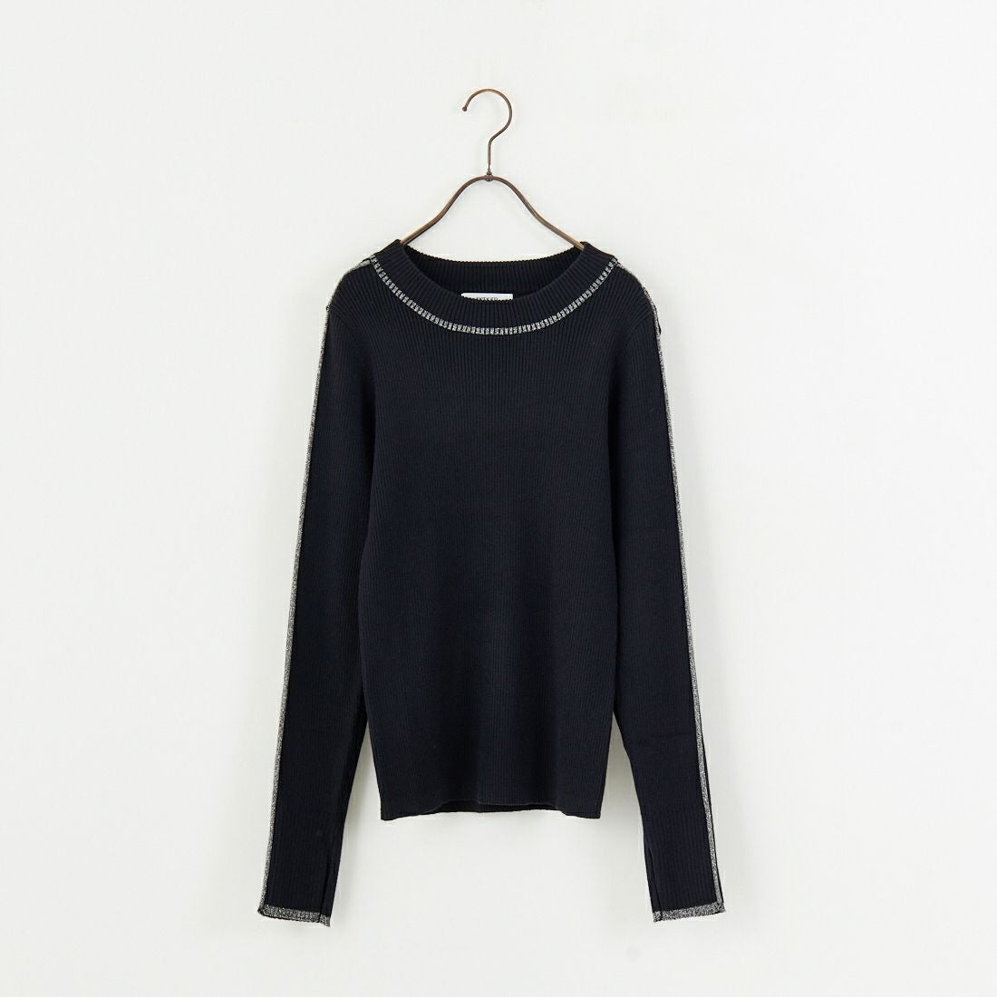 nenom [ネノム] ラメ配色ラインリブニット [NE24131024] 09 BLACK