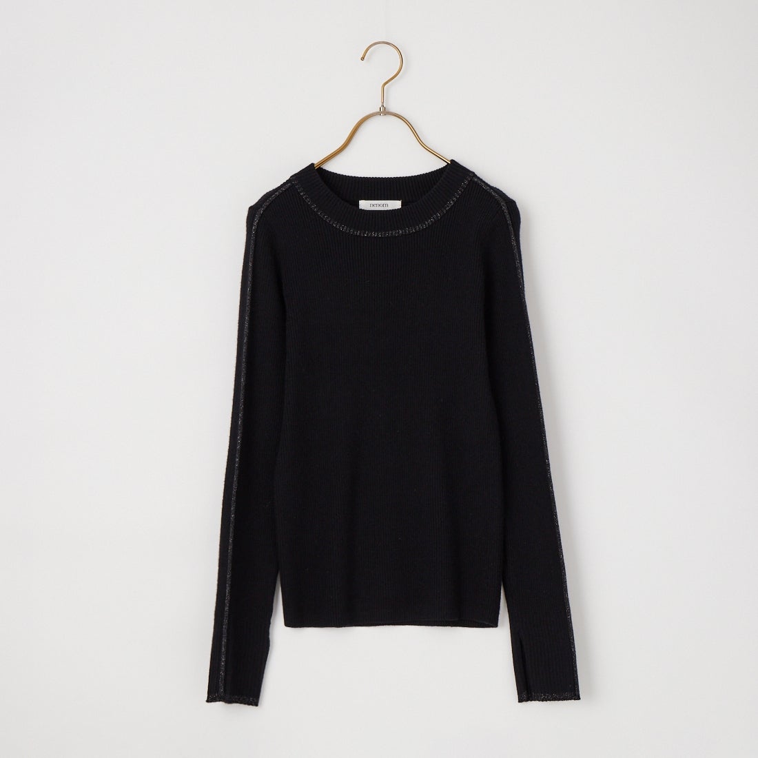 nenom [ネノム] ラメ配色ラインリブニット [NE24131024] 09 BLACK
