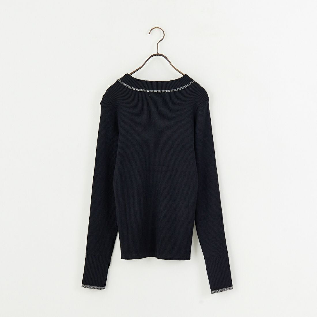 nenom [ネノム] ラメ配色ラインリブニット [NE24131024] 09 BLACK