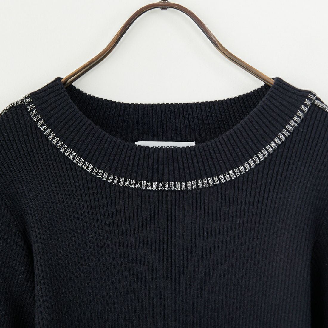 nenom [ネノム] ラメ配色ラインリブニット [NE24131024] 09 BLACK