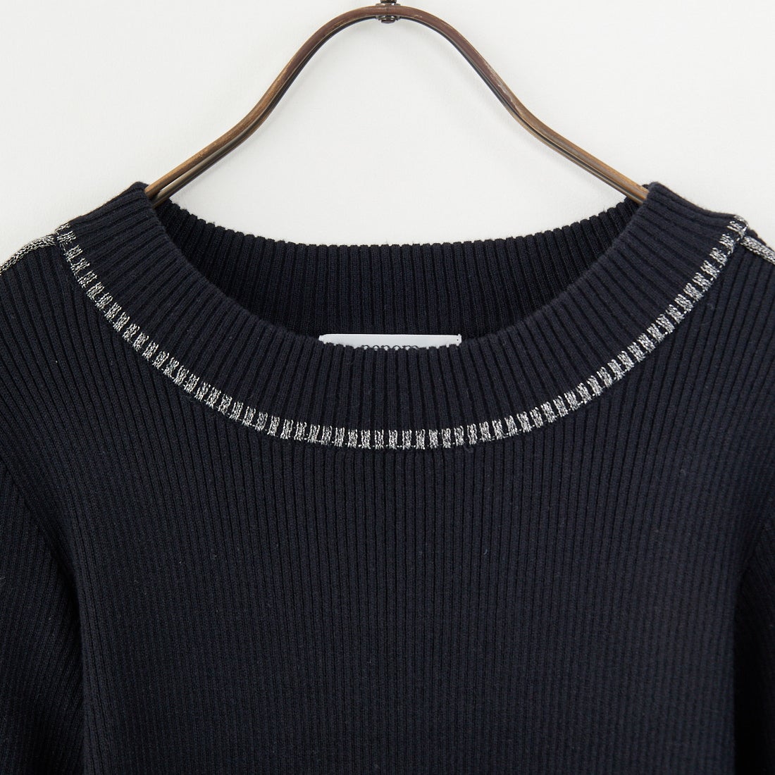 nenom [ネノム] ラメ配色ラインリブニット [NE24131024] 09 BLACK