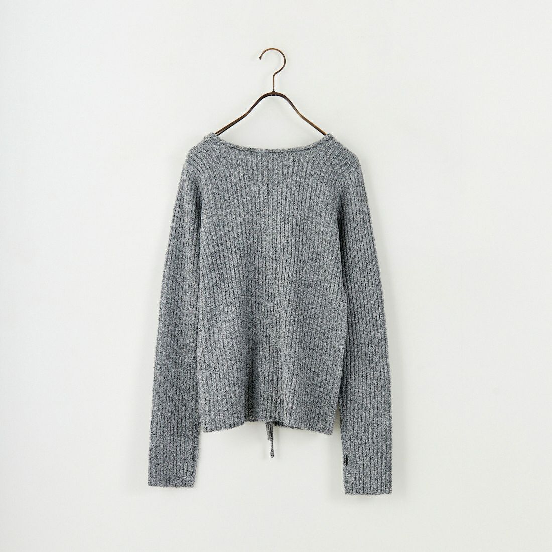 nenom [ネノム] 2WAY メランジリボンニットカーディガン [NE25131026] 09 BLACK