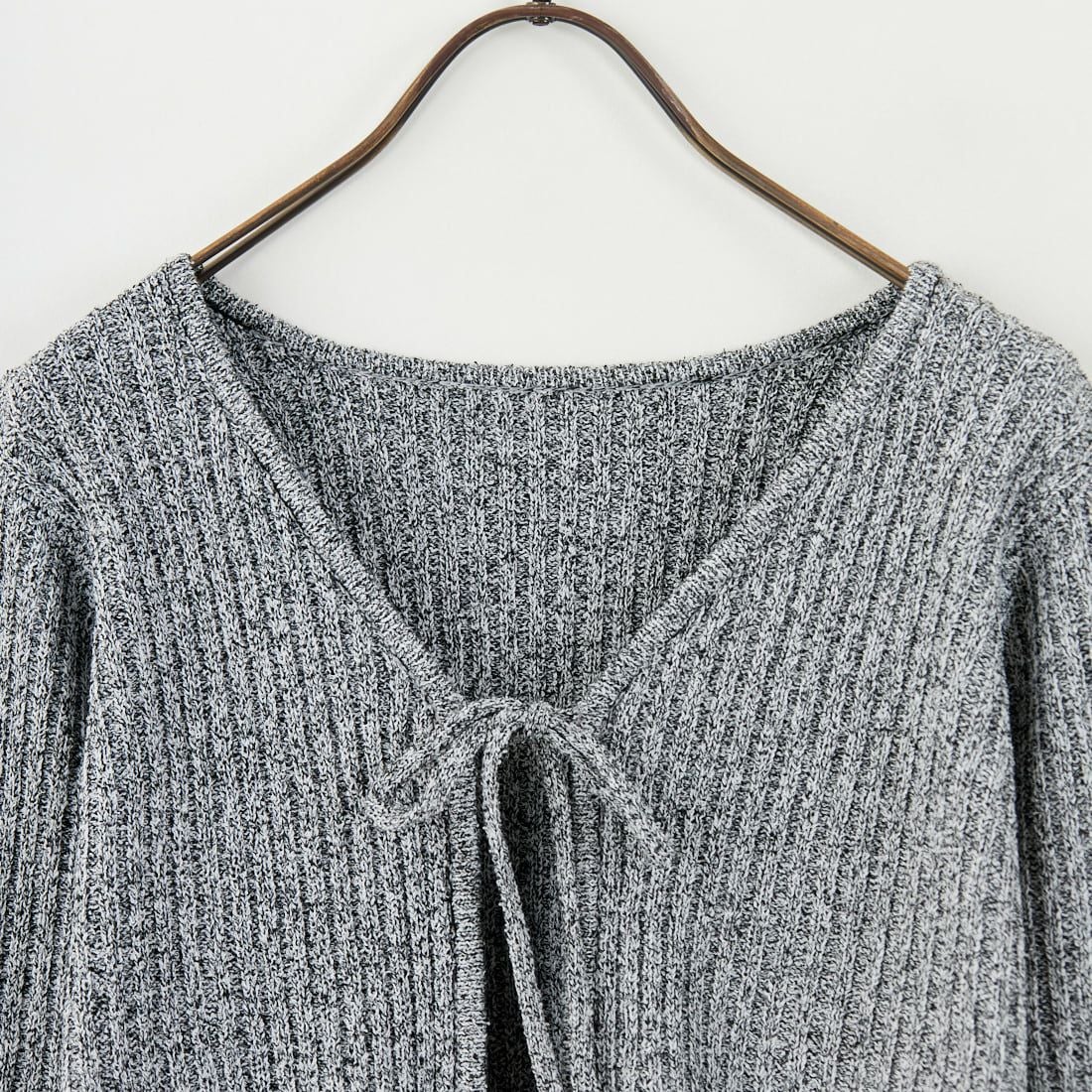 nenom [ネノム] 2WAY メランジリボンニットカーディガン [NE25131026] 09 BLACK