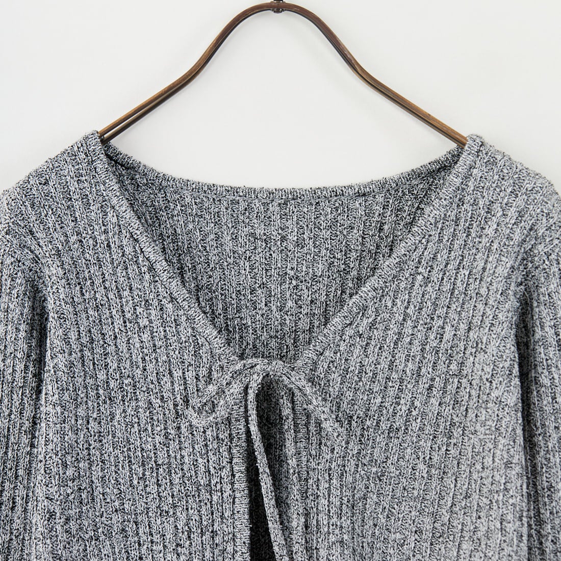 nenom [ネノム] 2WAY メランジリボンニットカーディガン [NE25131026] 09 BLACK