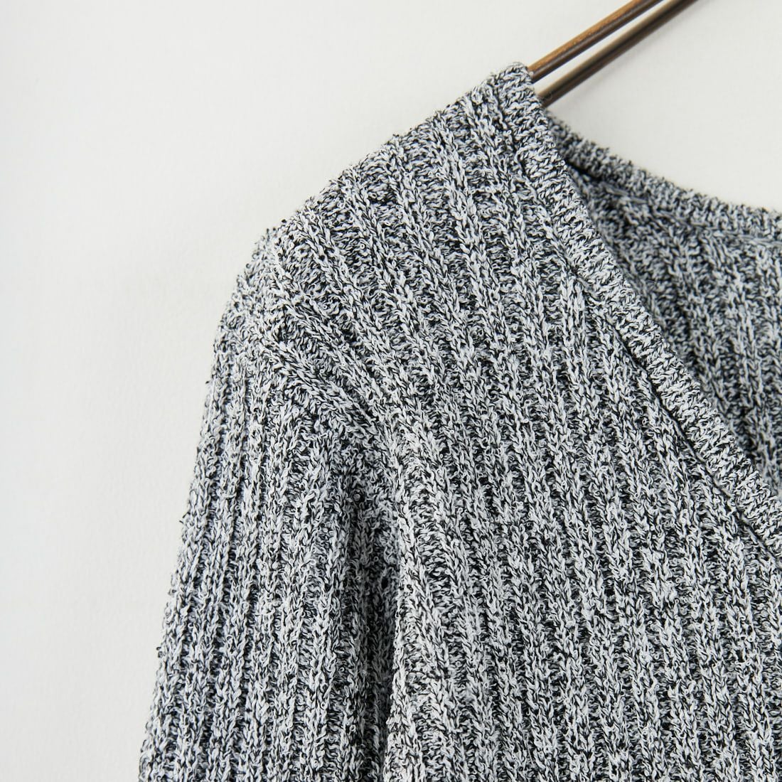 nenom [ネノム] 2WAY メランジリボンニットカーディガン [NE25131026] 09 BLACK