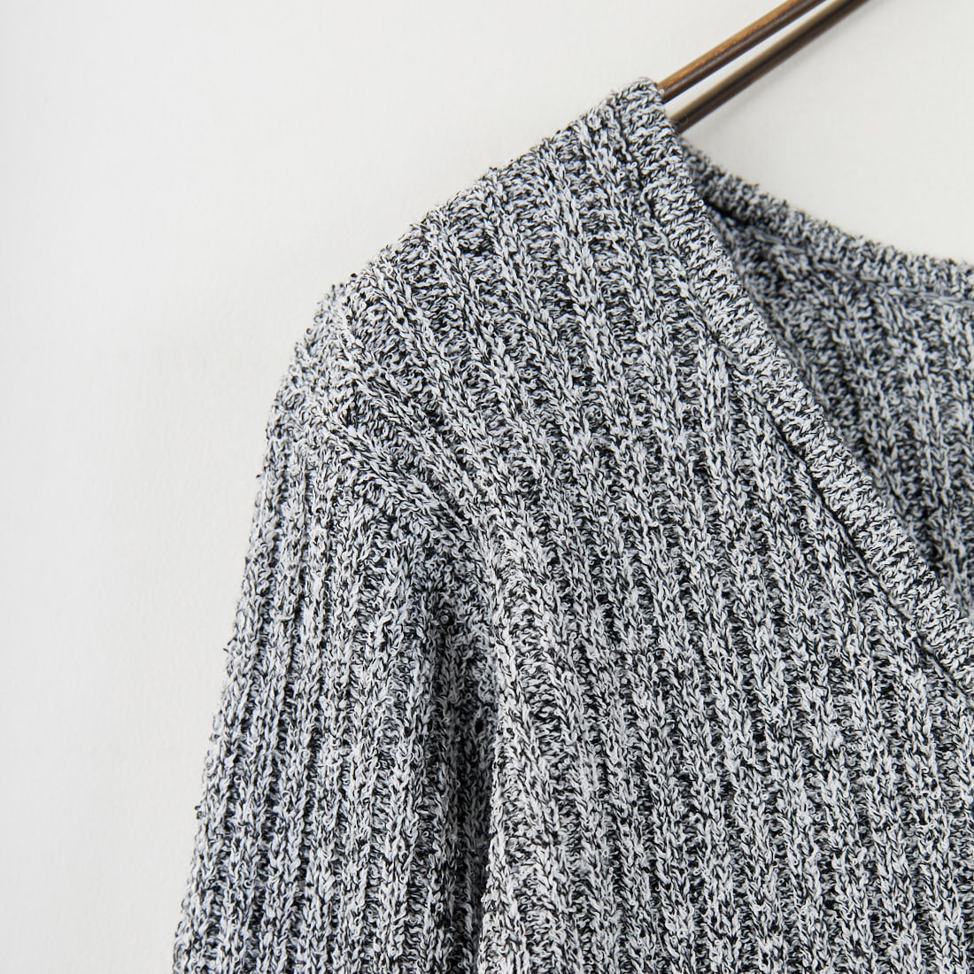 nenom [ネノム] 2WAY メランジリボンニットカーディガン [NE25131026] 09 BLACK