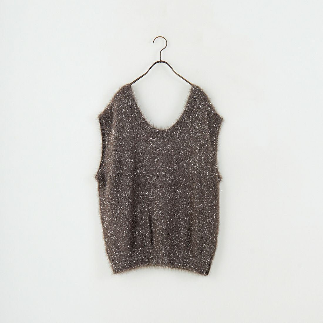 nenom [ネノム] 2WAYラメシャギーニットベスト [NE25131032] 08 CHARCOA