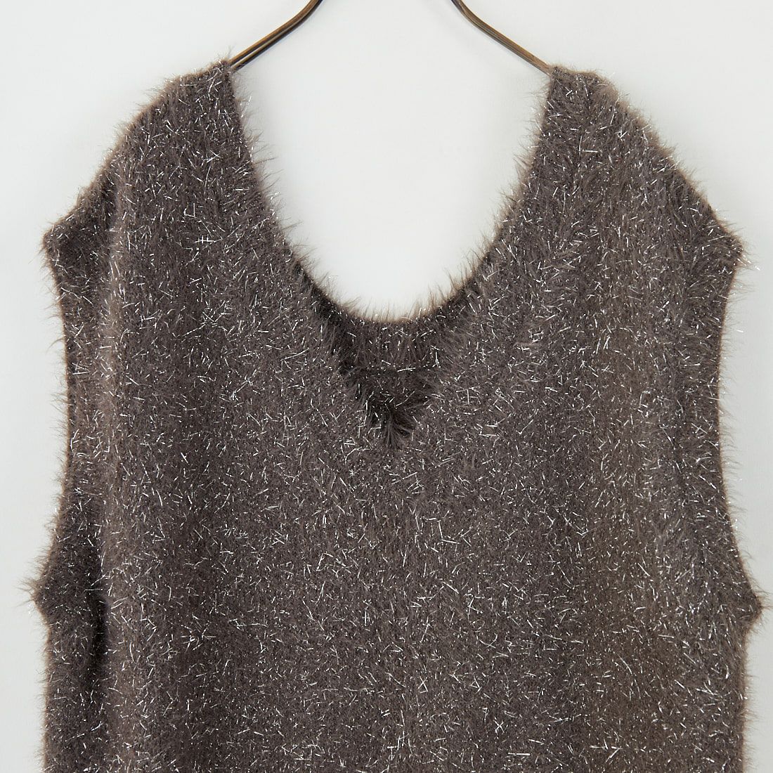 nenom [ネノム] 2WAYラメシャギーニットベスト [NE25131032] 08 CHARCOA