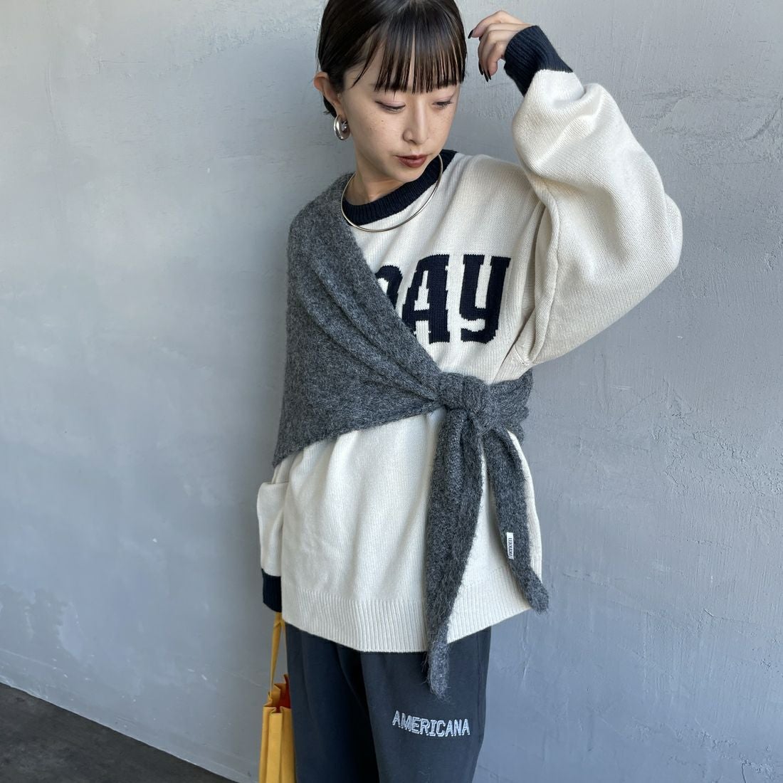 nenom [ネノム] マルチWAYニットスカーフ [NE25131031] 08 CHARCOA