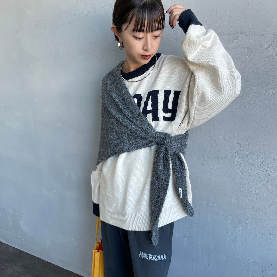 nenom [ネノム] マルチWAYニットスカーフ [NE25131031] 08 CHARCOA