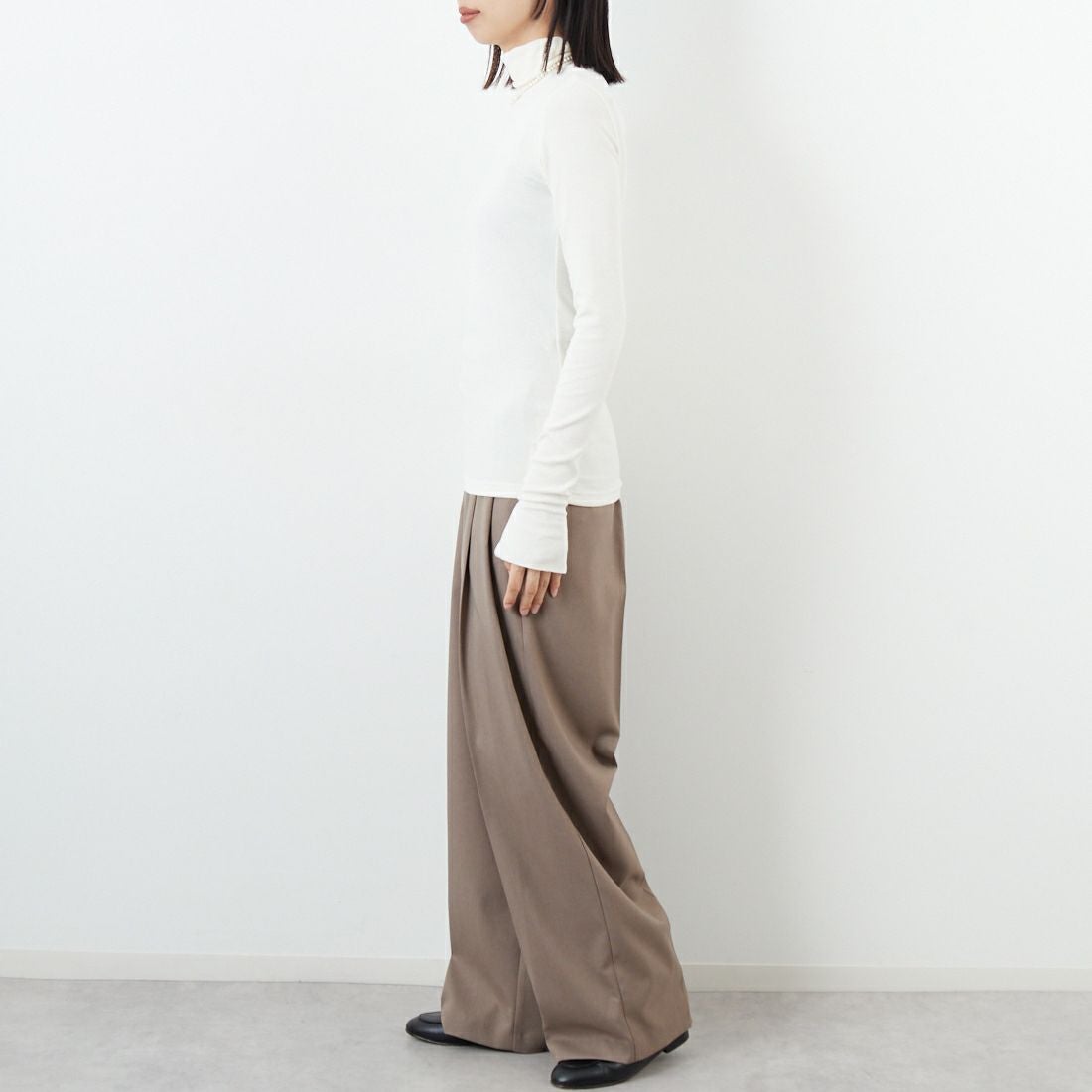 USINE [ユジーヌ] エンジェルウールタートルネックカットソー [21256067] 031 ｱｲﾎﾞﾘｰ &&モデル身長：162cm 着用サイズ：36&&