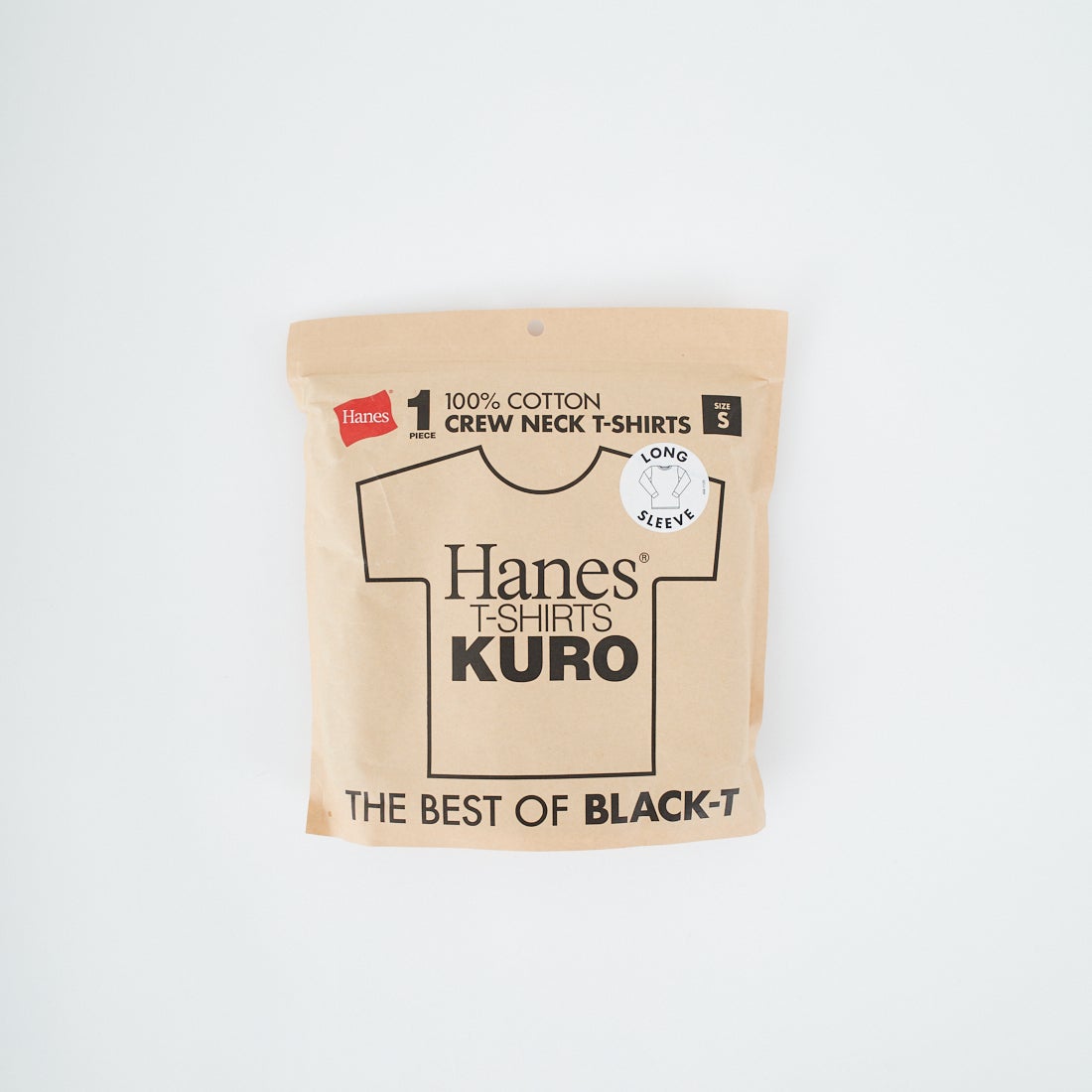 Hanes [ヘインズ] KURO クルーネックロングスリーブTシャツ [HM4-C201] 090 ﾌﾞﾗｯｸ