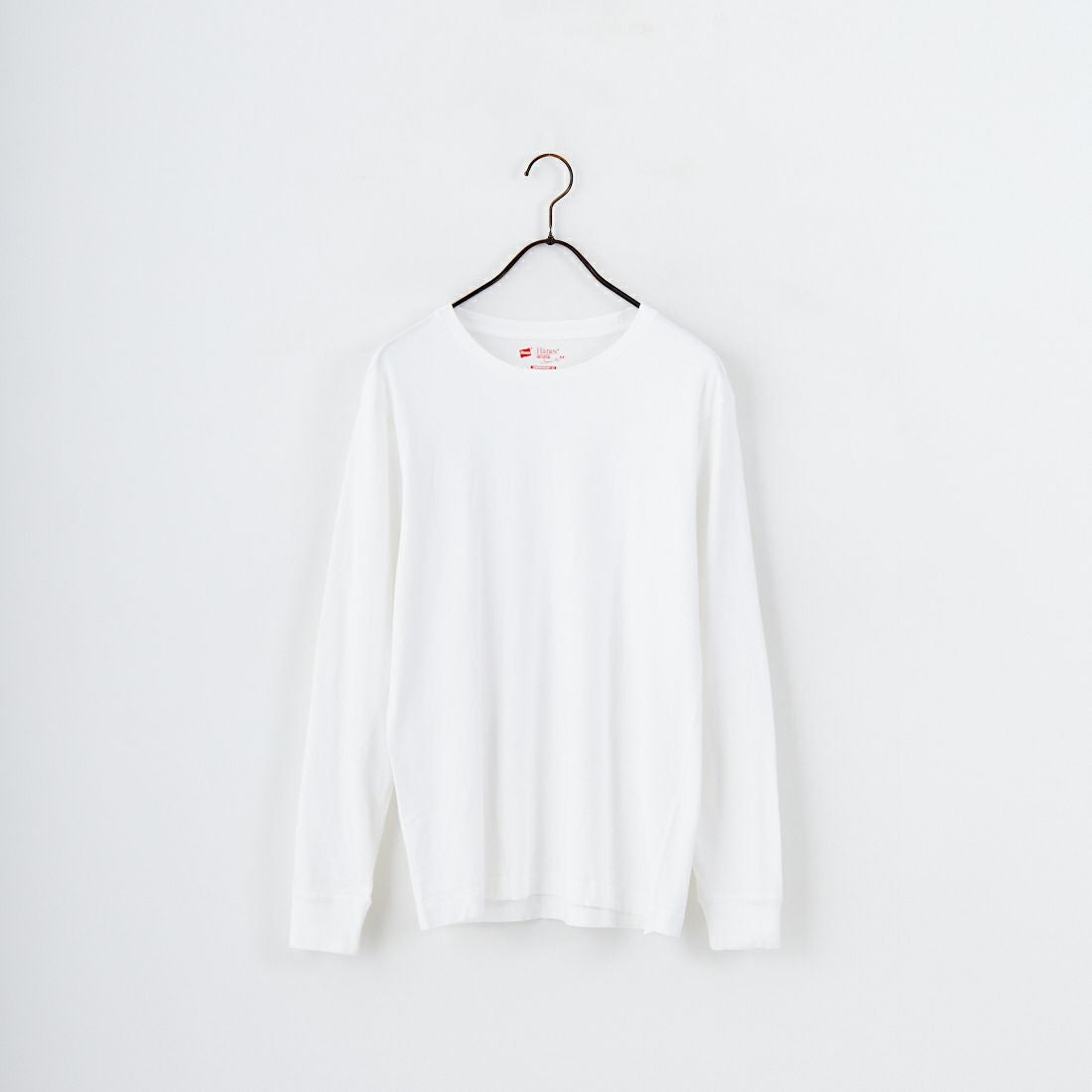 Hanes [ヘインズ] 2P ジャパンフィット クルーネックロングスリーブTシャツ [H5440] 998 ｱｿｰﾄ