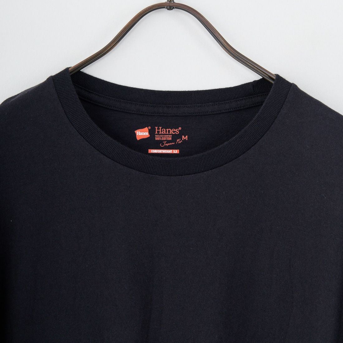 Hanes [ヘインズ] 2P ジャパンフィット クルーネックロングスリーブTシャツ [H5440] 998 ｱｿｰﾄ