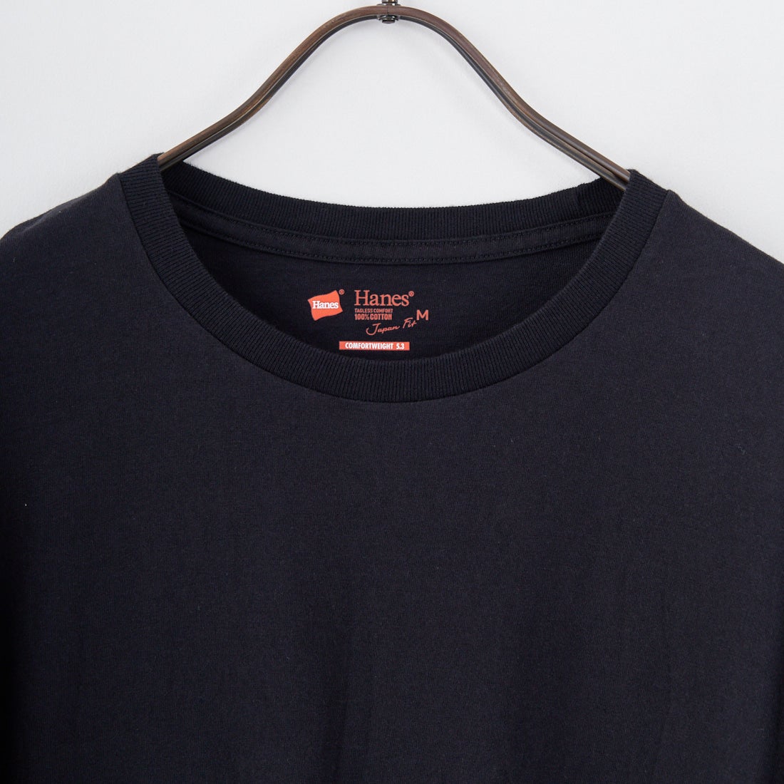 Hanes [ヘインズ] 2P ジャパンフィット クルーネックロングスリーブTシャツ [H5440] 998 ｱｿｰﾄ