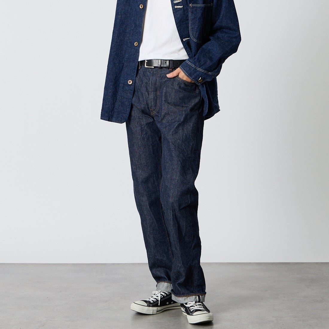 orSlow [オアスロウ] 66モデル スタンダードデニムパンツ [01-1056] 81 ONE WAS &&モデル身長：175cm 着用サイズ：2&&