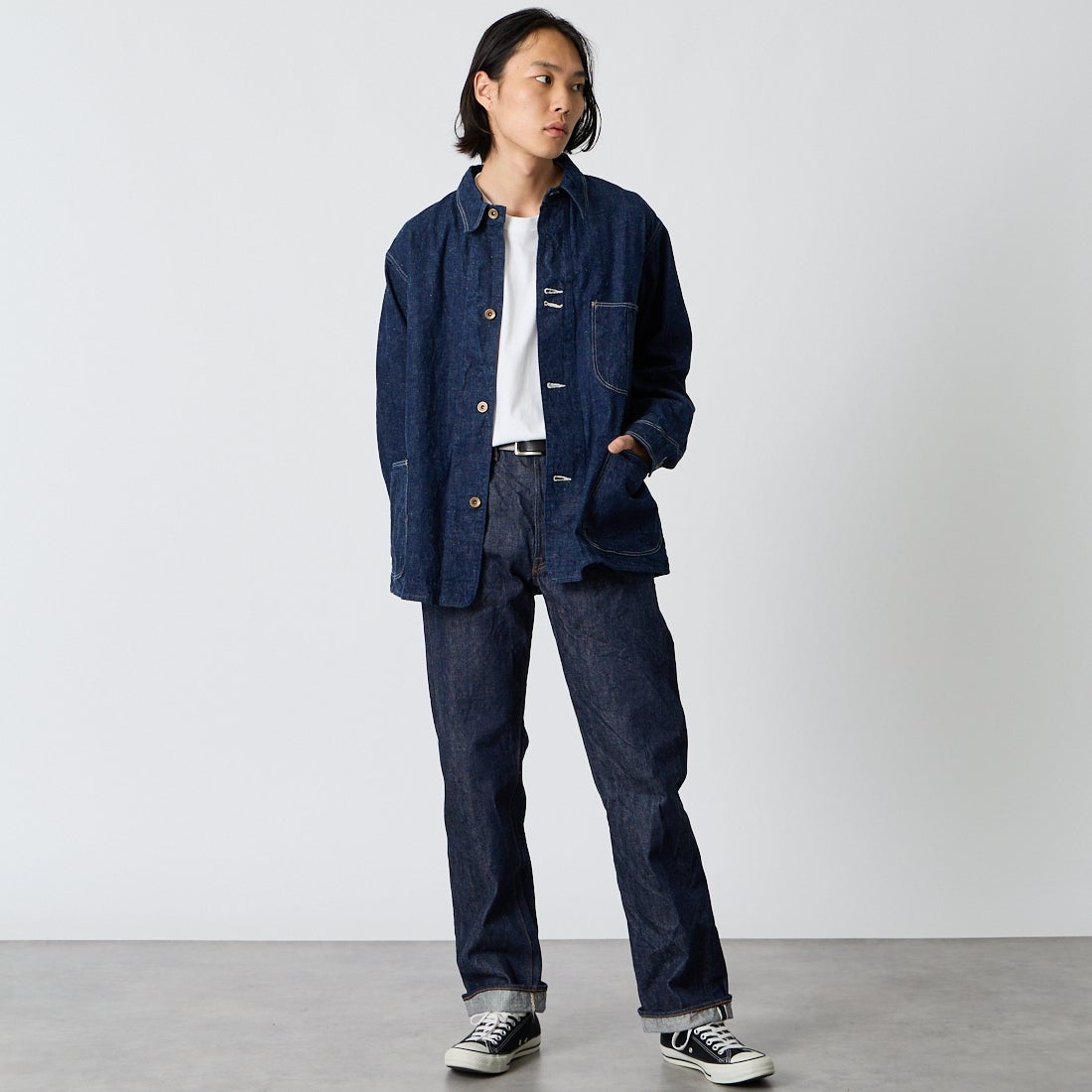 orSlow [オアスロウ] 66モデル スタンダードデニムパンツ [01-1056] 81 ONE WAS &&モデル身長：175cm 着用サイズ：2&&