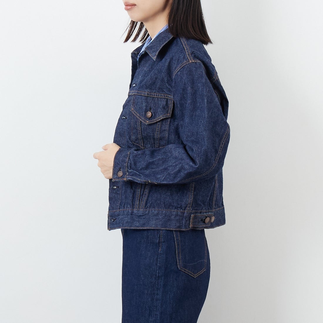 orSlow [オアスロウ] TYPE3 1960S デニムジャケット [01-6005] 81 ONEWASH &&モデル身長：162cm 着用サイズ：0&&