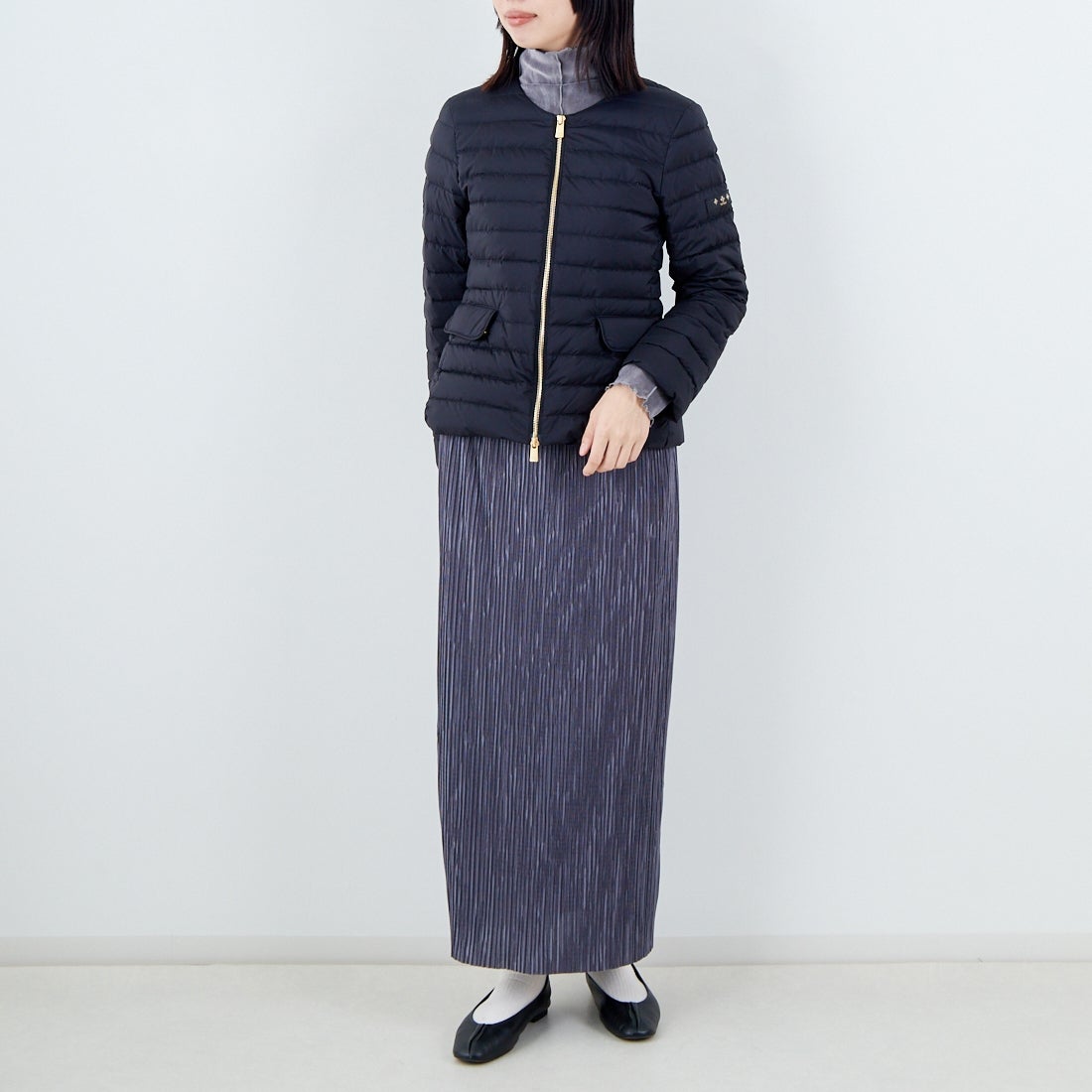 TATRAS [タトラス] NOKO ライトダウンジャケット [LJXA0027013588] BLACK &&モデル身長：162cm 着用サイズ：2&&