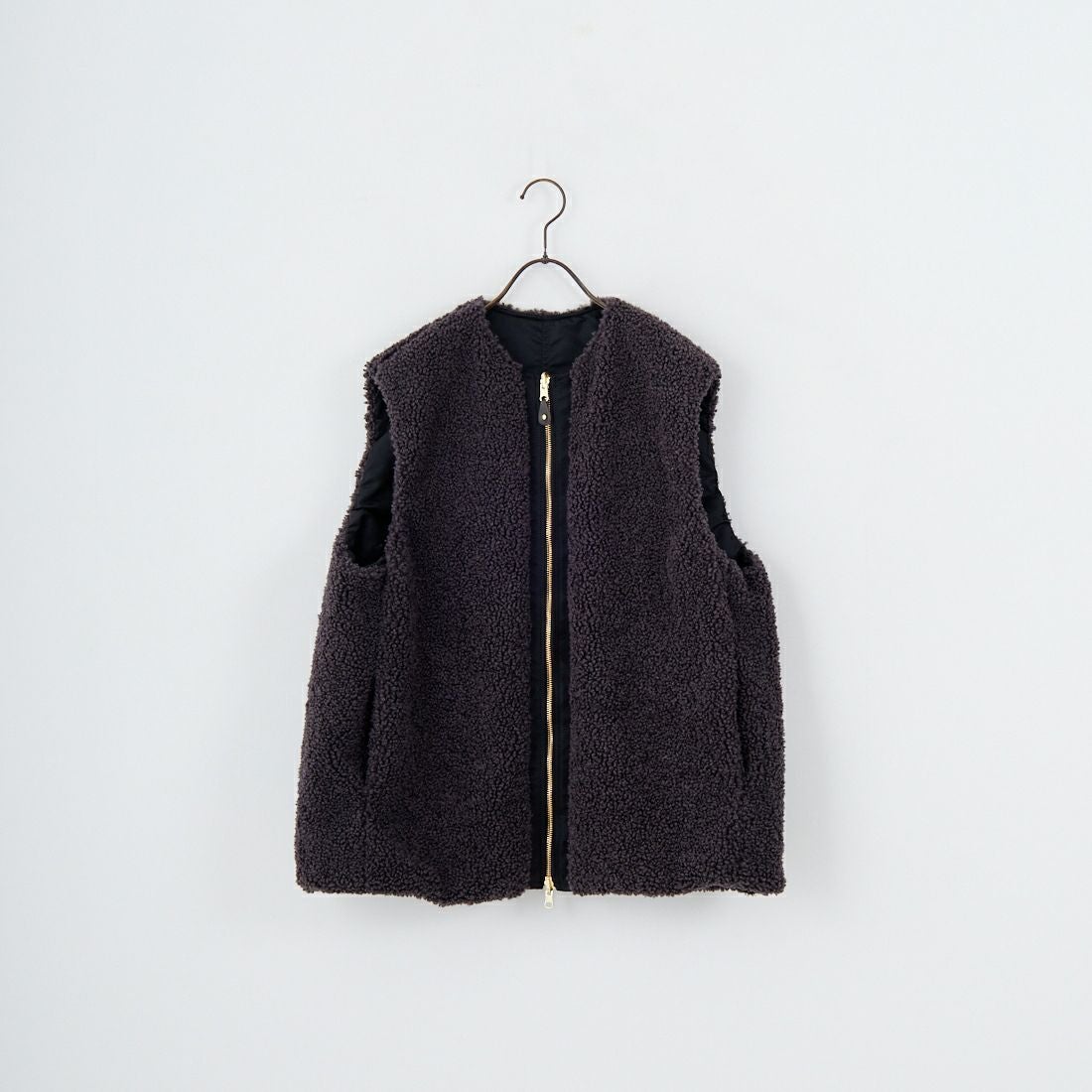 STELLA CIFFON [ステラシフォン] スーパーテディファー リバーシブルベスト [ST3-26102] 82 CHARCOA