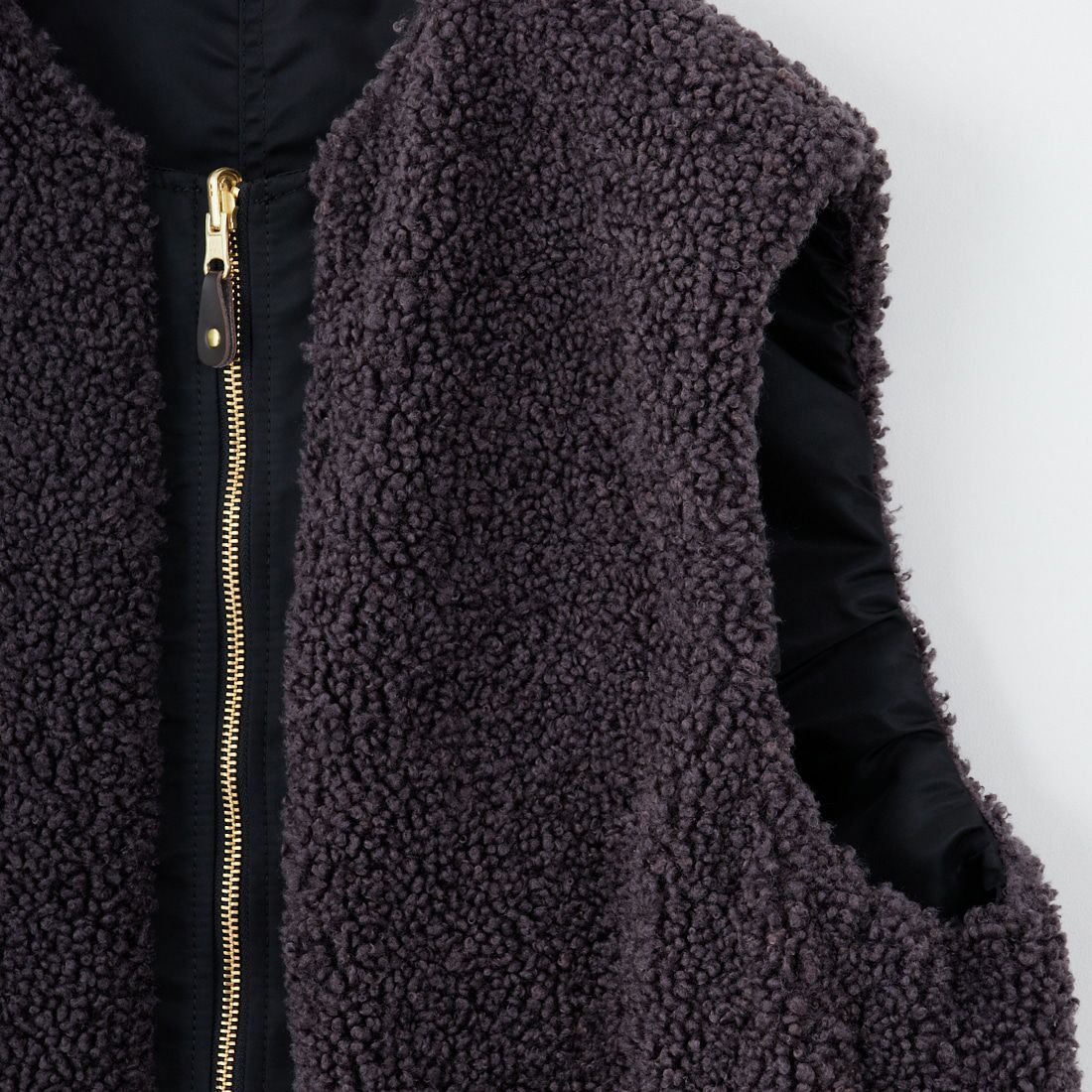 STELLA CIFFON [ステラシフォン] スーパーテディファー リバーシブルベスト [ST3-26102] 82 CHARCOA