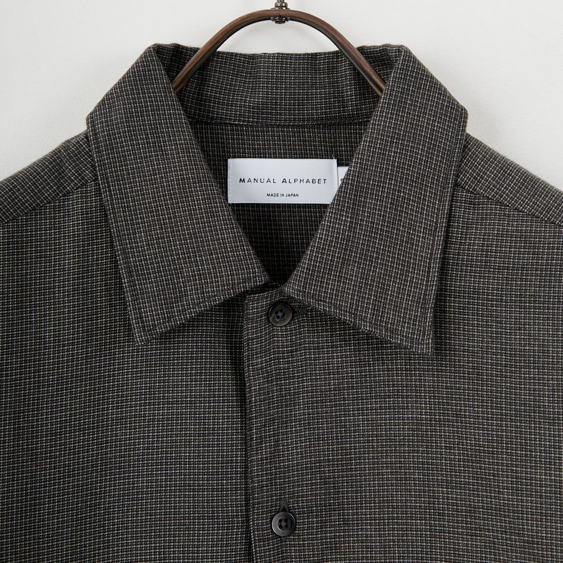 MANUAL ALPHABET [マニュアルアルファベット] ブラッシュドミニチェックシャツ [MA-S-805] BLACK