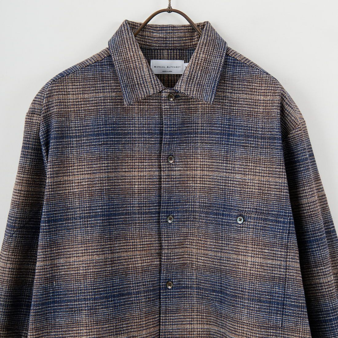 MANUAL ALPHABET [マニュアルアルファベット] チェックフランネルパッチシャツ [MA-S-808] NAVY