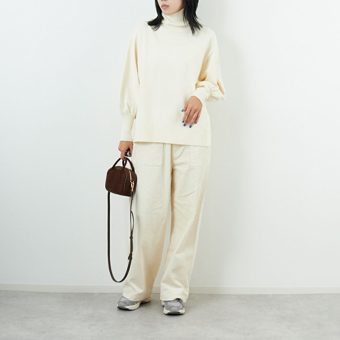 Jf Ready Made [ジェイエフレディメイド] スリットタートルネックニット [3106204] 104 ｵﾌｰ &&モデル身長：167cm 着用サイズ：F&&