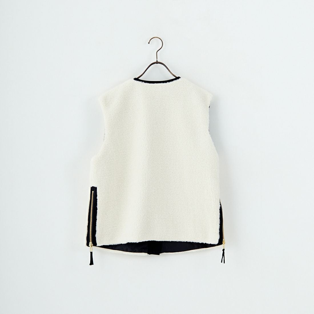 Jeans Factory Clothes [ジーンズファクトリークローズ] サイドファスナー リバーシブルボアベスト [157217] 01 ｵﾌﾎﾜｲﾄ