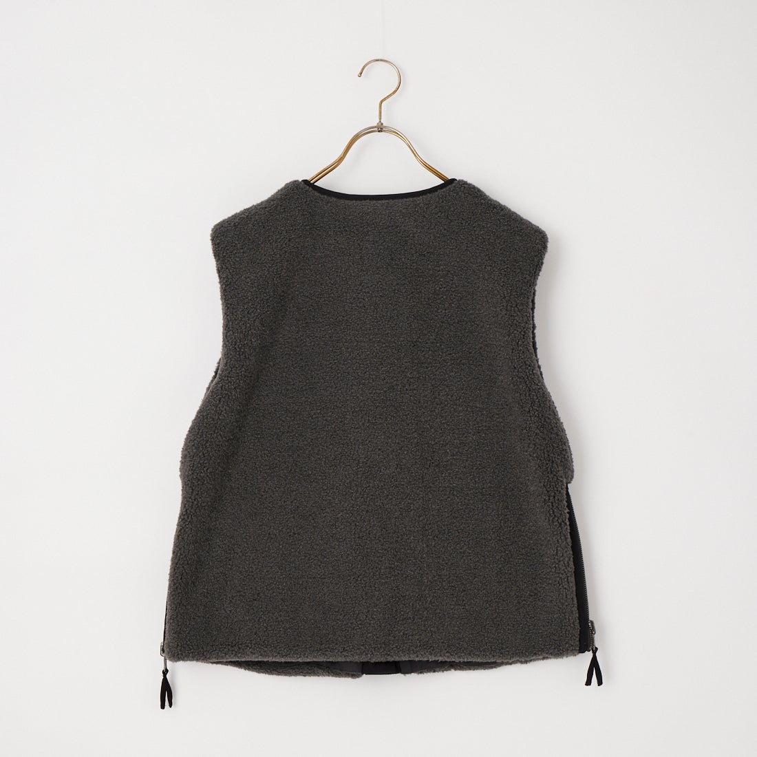 Jeans Factory Clothes [ジーンズファクトリークローズ] サイドファスナー リバーシブルボアベスト [157217] 08 ﾁｬｺｰﾙ