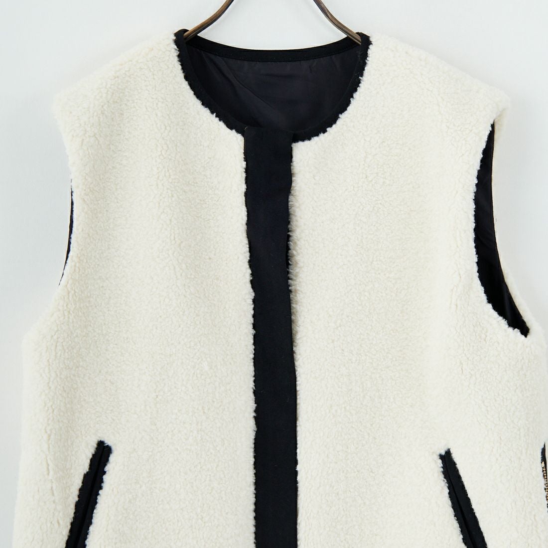 Jeans Factory Clothes [ジーンズファクトリークローズ] サイドファスナー リバーシブルボアベスト [157217] 01 ｵﾌﾎﾜｲﾄ