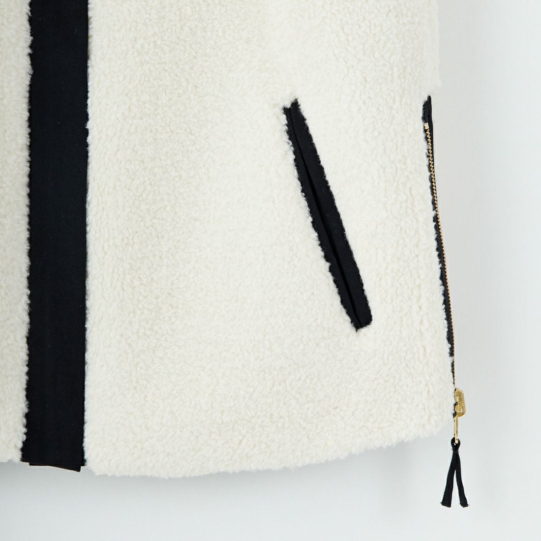 Jeans Factory Clothes [ジーンズファクトリークローズ] サイドファスナー リバーシブルボアベスト [157217] 01 ｵﾌﾎﾜｲﾄ