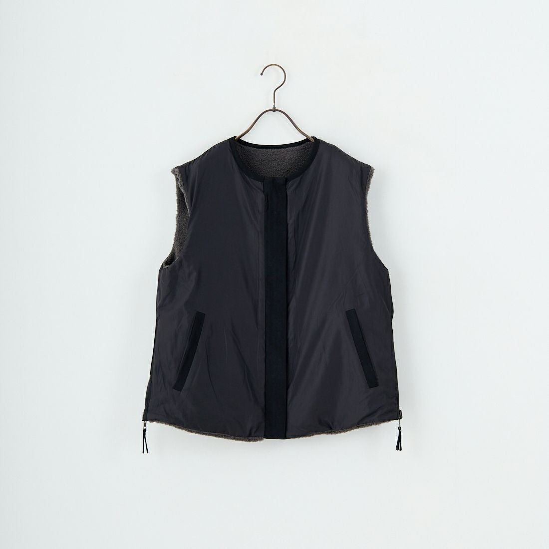 Jeans Factory Clothes [ジーンズファクトリークローズ] サイドファスナー リバーシブルボアベスト [157217] 08 ﾁｬｺｰﾙ
