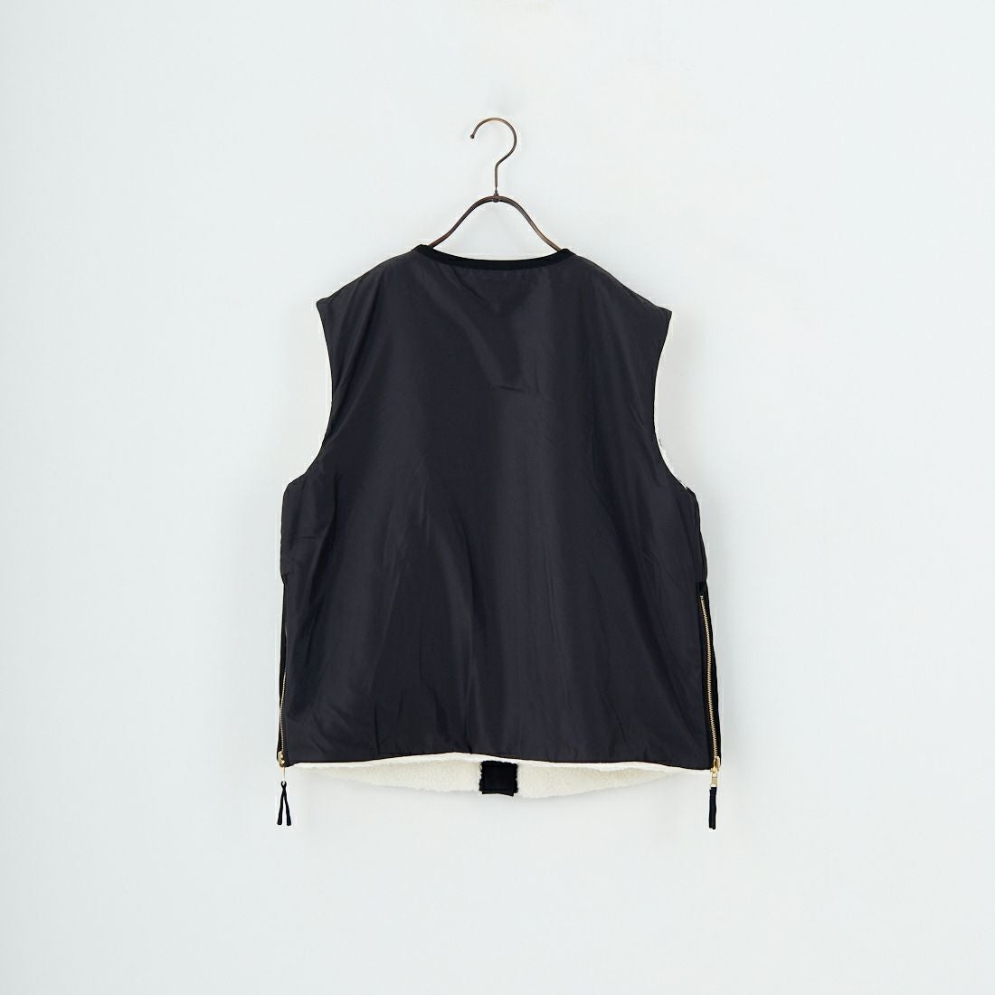 Jeans Factory Clothes [ジーンズファクトリークローズ] サイドファスナー リバーシブルボアベスト [157217] 01 ｵﾌﾎﾜｲﾄ