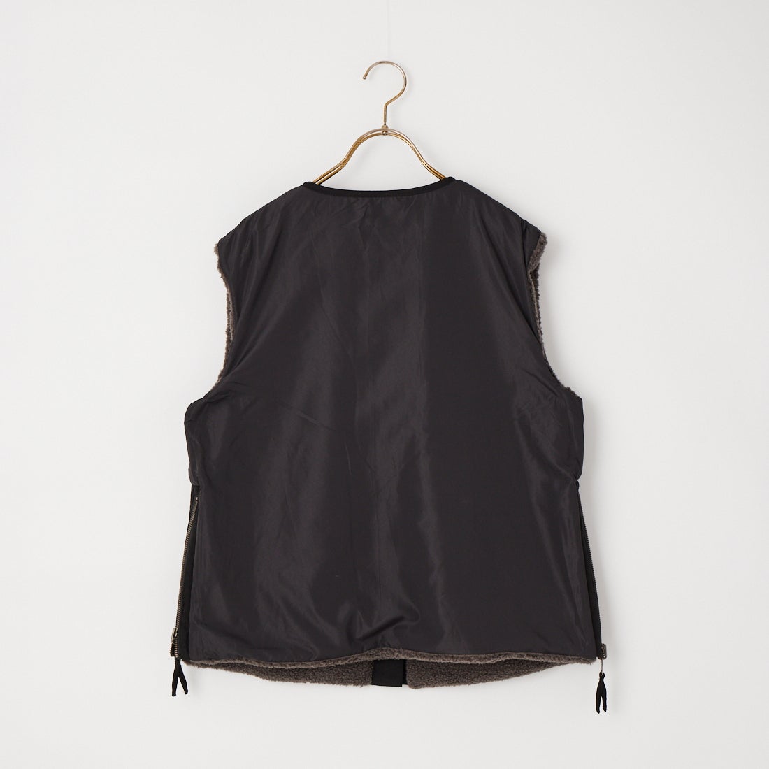 Jeans Factory Clothes [ジーンズファクトリークローズ] サイドファスナー リバーシブルボアベスト [157217] 08 ﾁｬｺｰﾙ