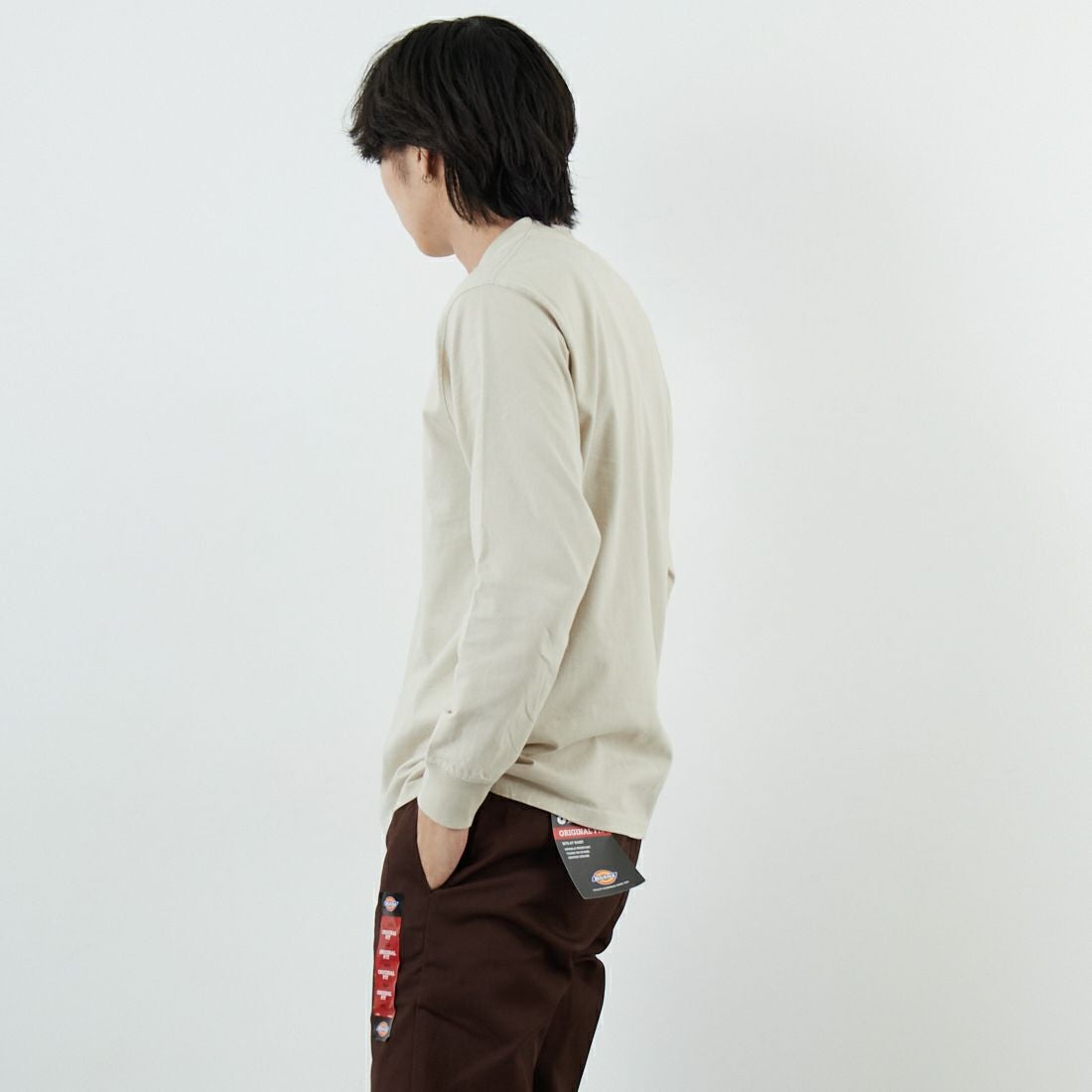 Barbour [バブアー] Walton ロングスリーブTシャツ [MTS1492] BE12 &&モデル身長：179cm 着用サイズ：38&&