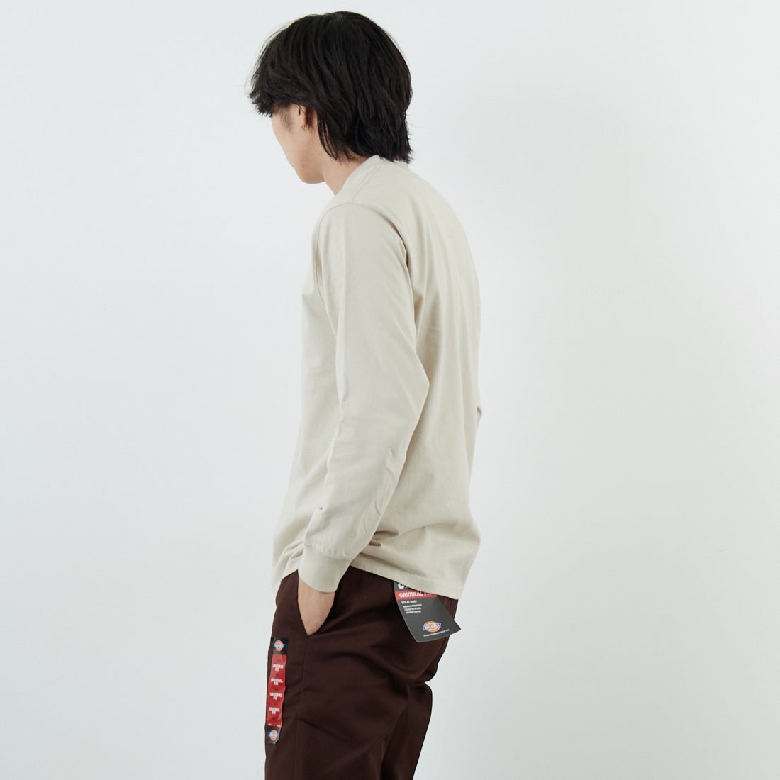Barbour [バブアー] Walton ロングスリーブTシャツ [MTS1492] BE12 &&モデル身長：179cm 着用サイズ：38&&