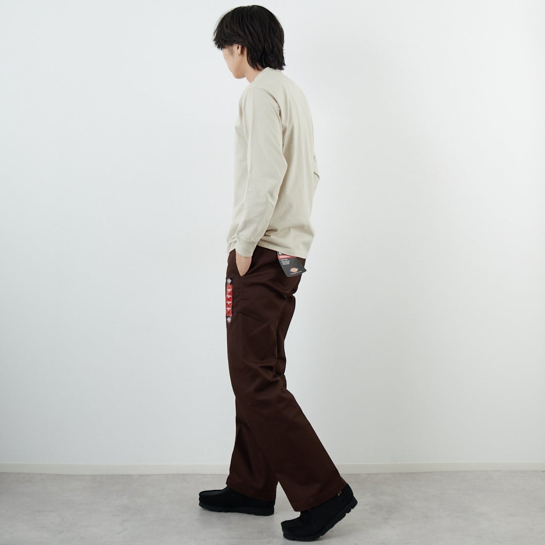 Barbour [バブアー] Walton ロングスリーブTシャツ [MTS1492] BE12 &&モデル身長：179cm 着用サイズ：38&&