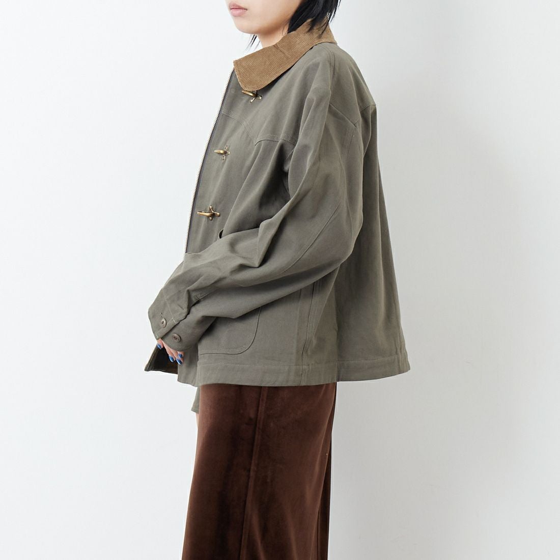 Kelen [ケレン] ウエスタンワークウェアジャケット [LKL25FJK2070] KHAKIGRAY &&モデル身長：167cm 着用サイズ：M&&