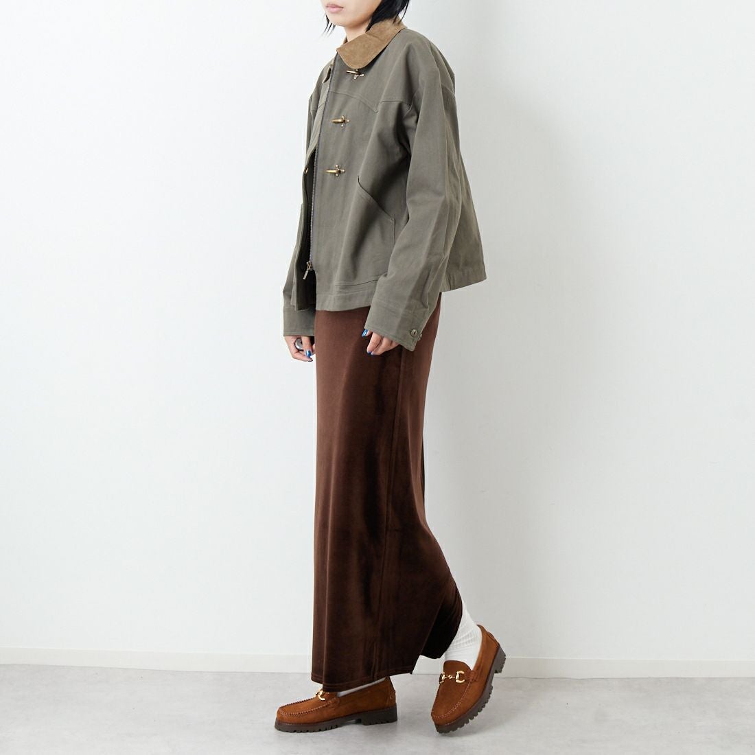 Kelen [ケレン] ウエスタンワークウェアジャケット [LKL25FJK2070] KHAKIGRAY &&モデル身長：167cm 着用サイズ：M&&