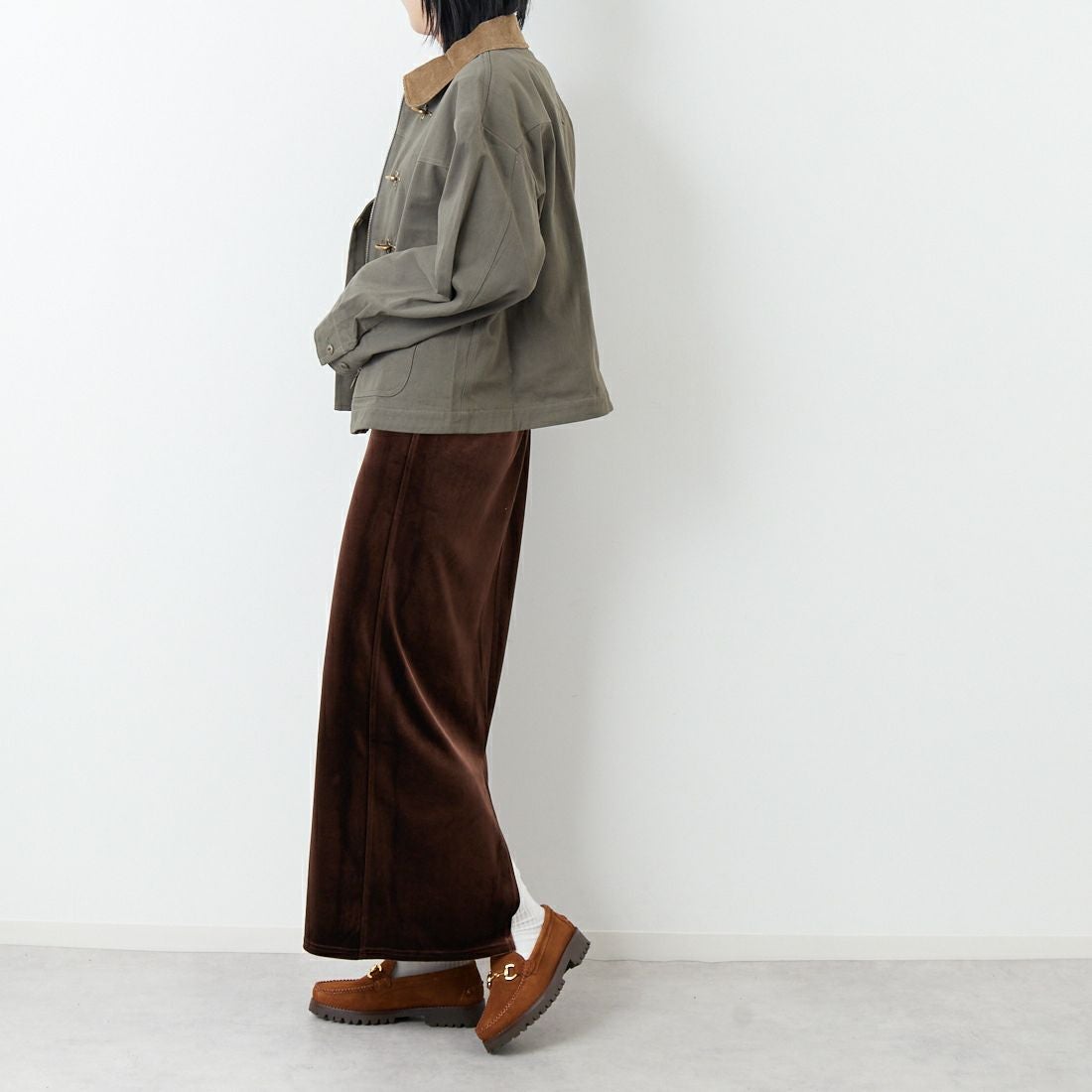 Kelen [ケレン] ウエスタンワークウェアジャケット [LKL25FJK2070] KHAKIGRAY &&モデル身長：167cm 着用サイズ：M&&