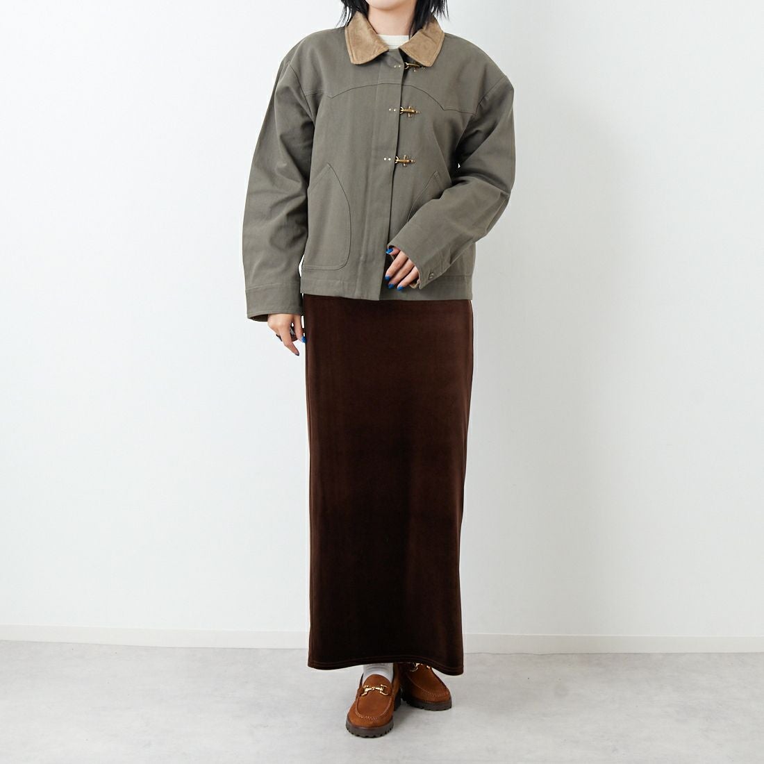 Kelen [ケレン] ウエスタンワークウェアジャケット [LKL25FJK2070] KHAKIGRAY &&モデル身長：167cm 着用サイズ：M&&