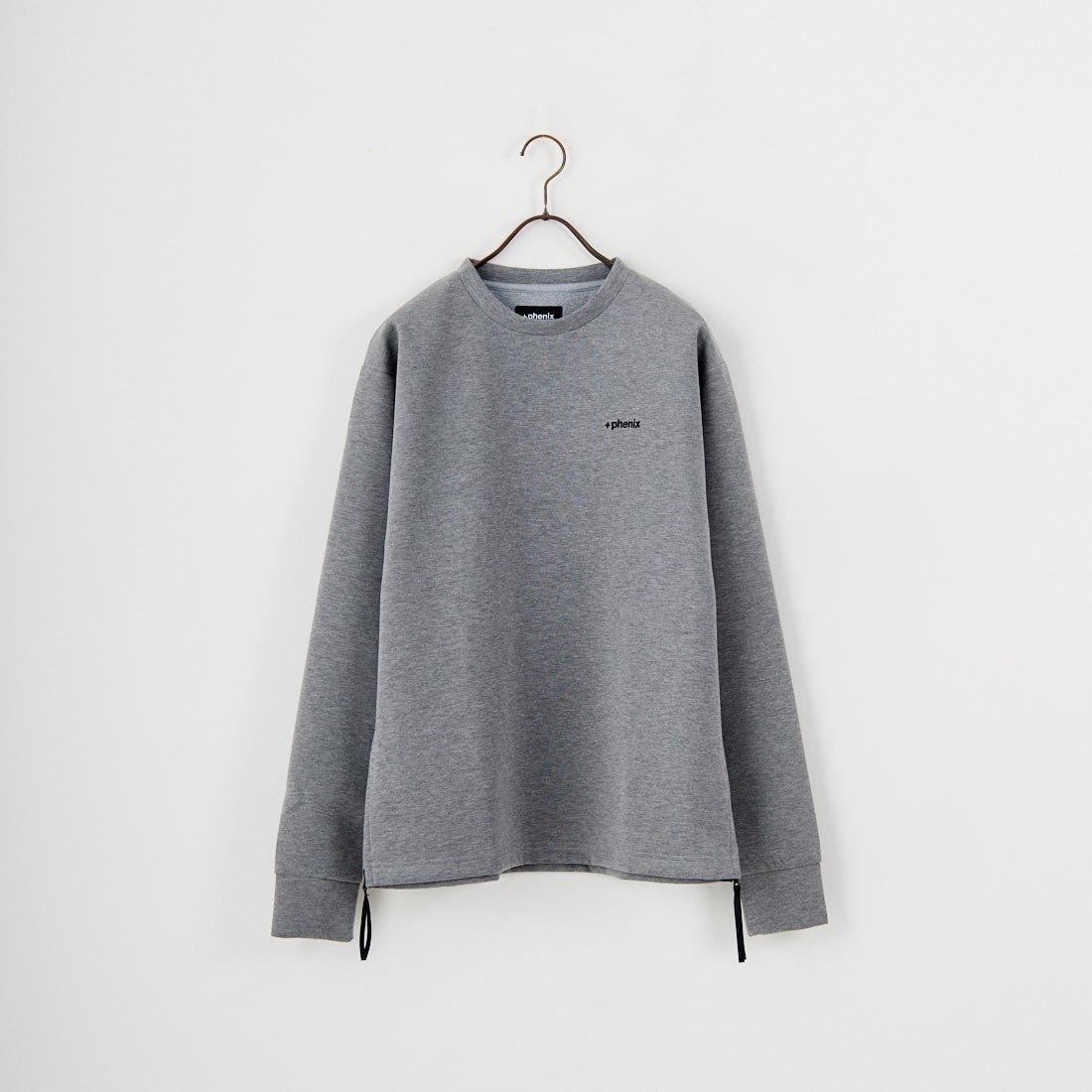 +phenix [プラスフェニックス] 別注 ダンボールニット サイドジップクルーネックスウェット [POO-25082IN-JF] GRAY