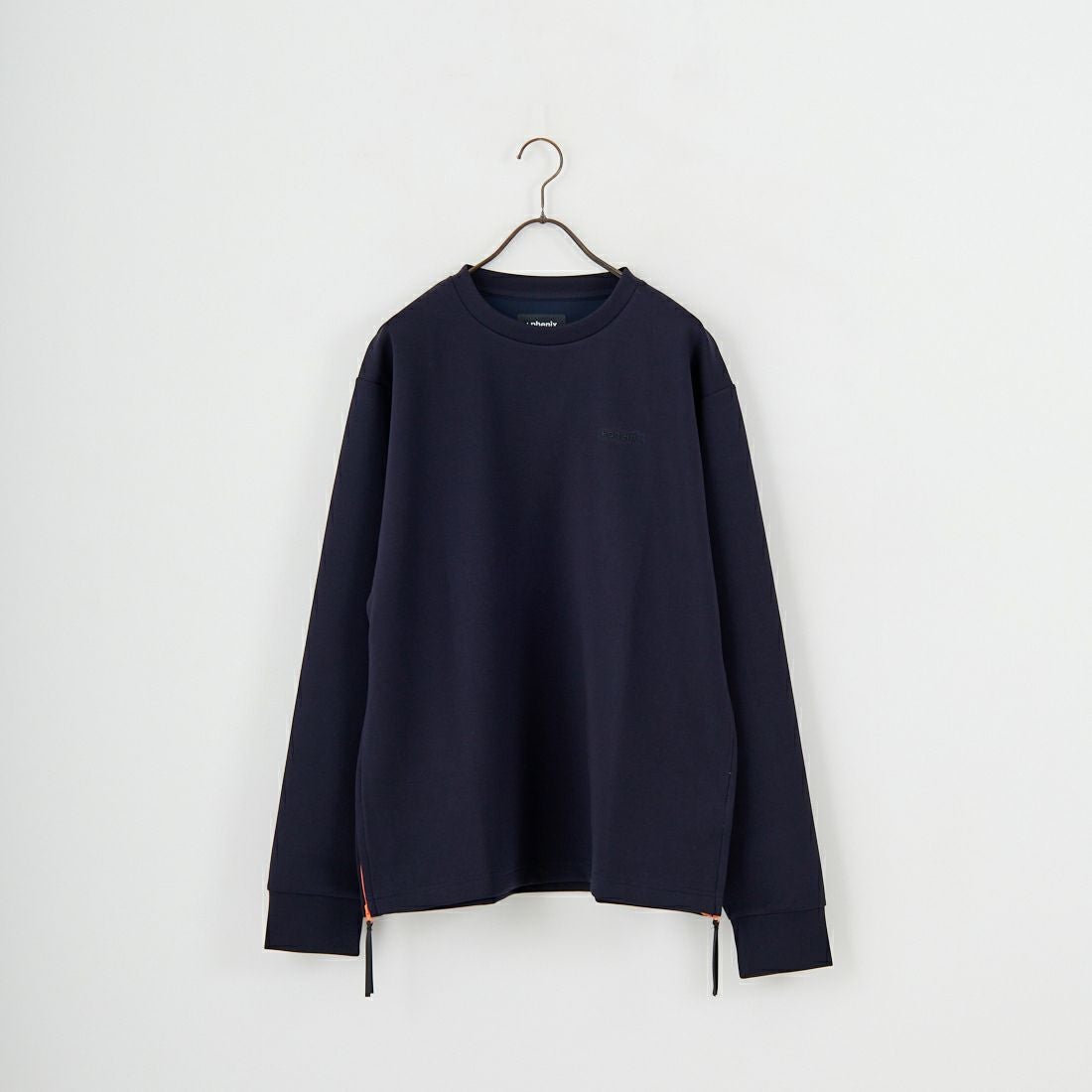+phenix [プラスフェニックス] 別注 ダンボールニット サイドジップクルーネックスウェット [POO-25082IN-JF] NAVY