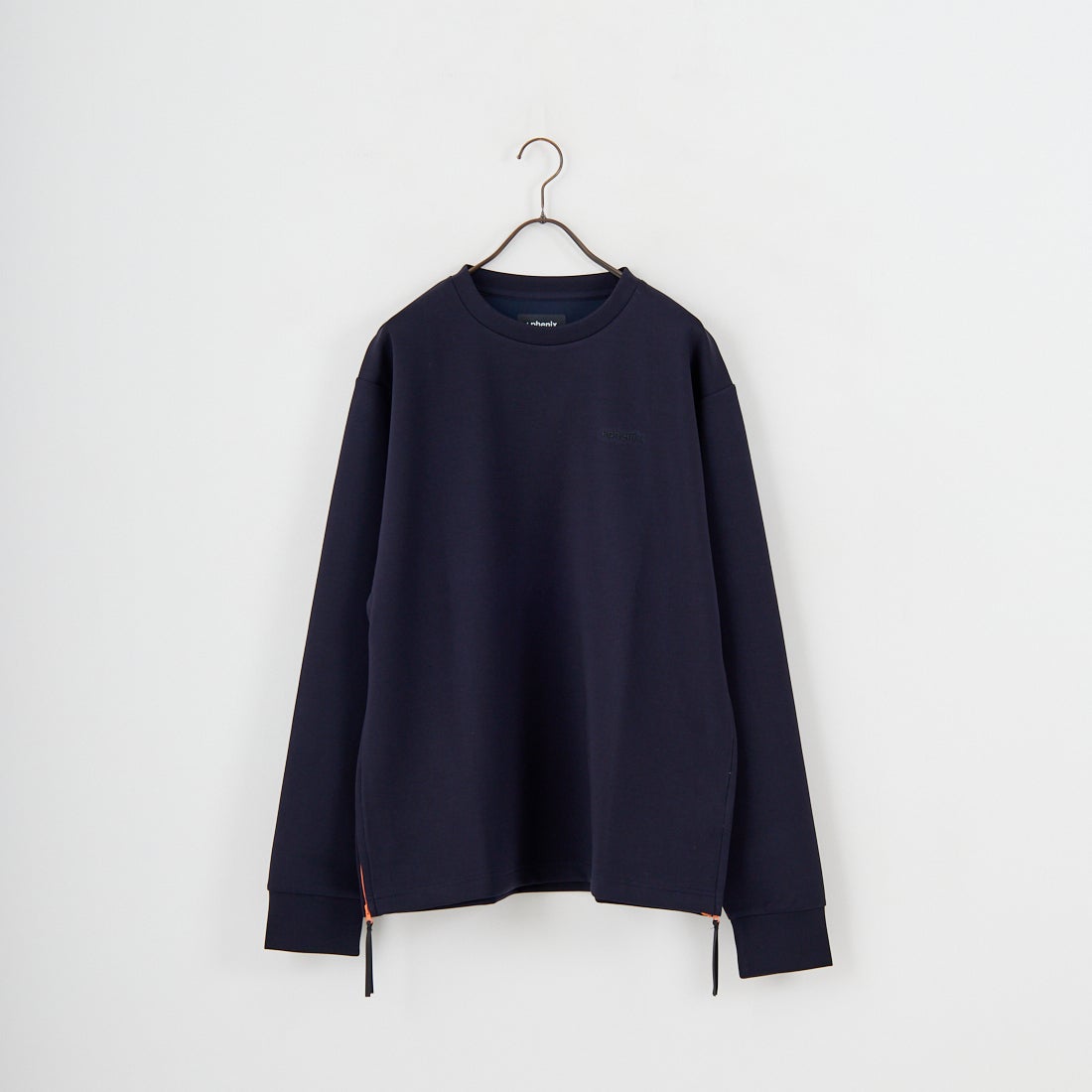 +phenix [プラスフェニックス] 別注 ダンボールニット サイドジップクルーネックスウェット [POO-25082IN-JF] NAVY