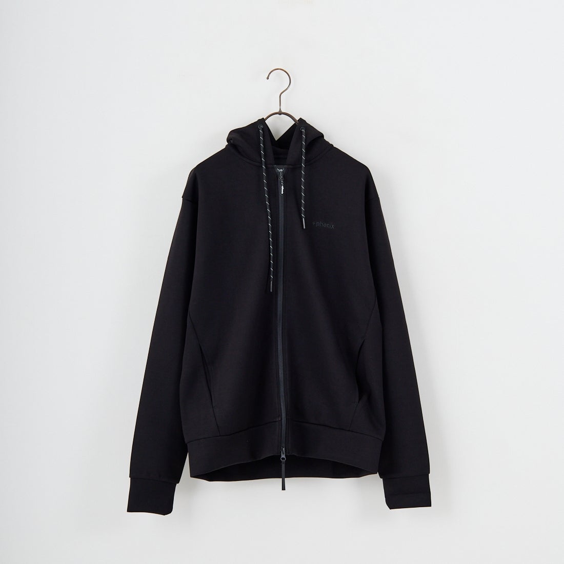 +phenix [プラスフェニックス] 別注 ダンボールニット ジップアップパーカー [POO-25081IN-JF] BLACK