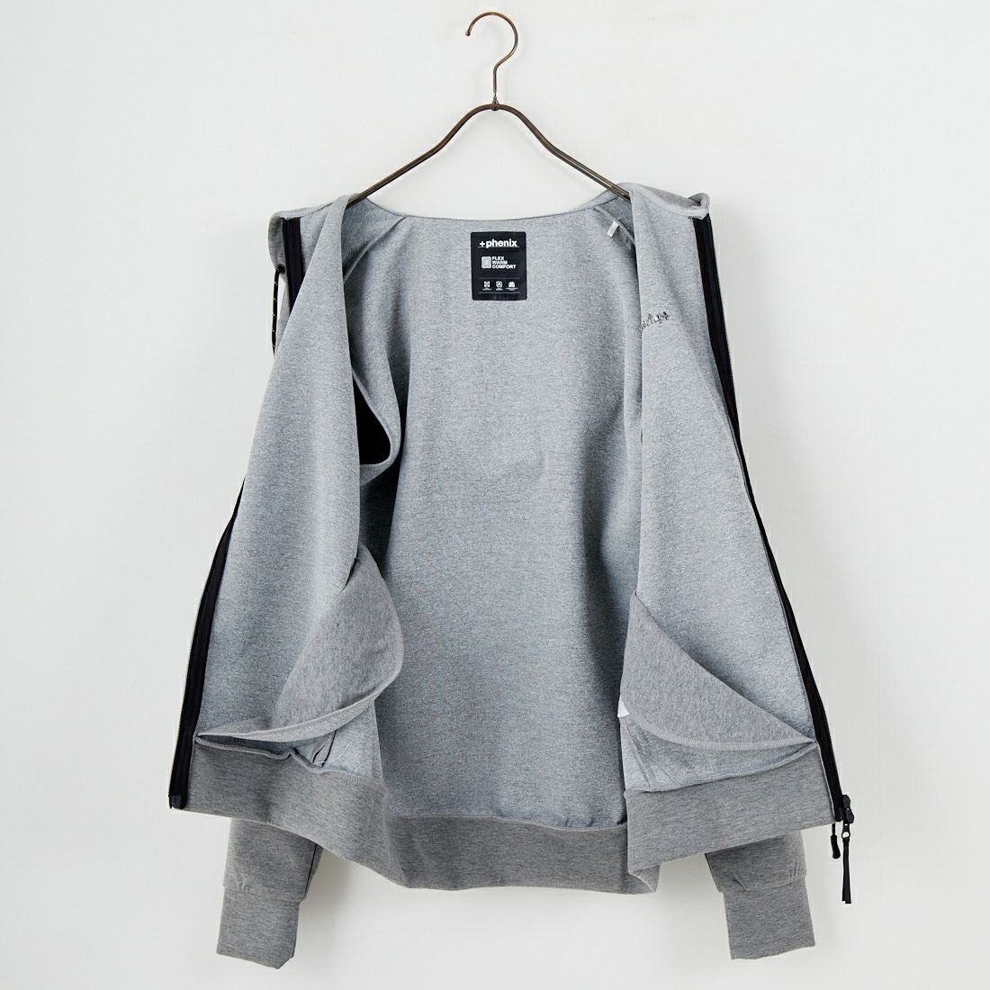 +phenix [プラスフェニックス] 別注 ダンボールニット ジップアップパーカー [POO-25081IN-JF] GRAY