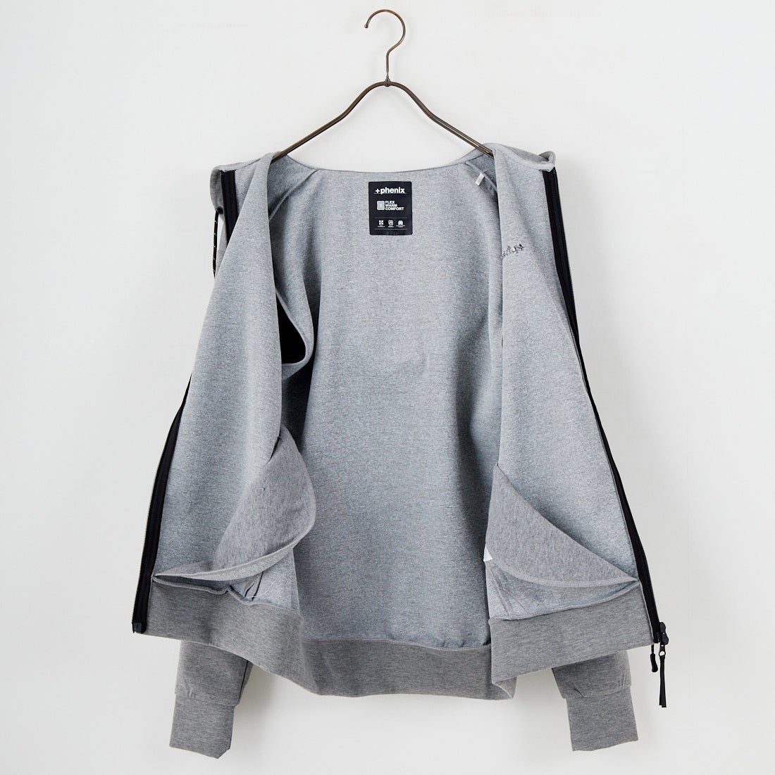+phenix [プラスフェニックス] 別注 ダンボールニット ジップアップパーカー [POO-25081IN-JF] GRAY