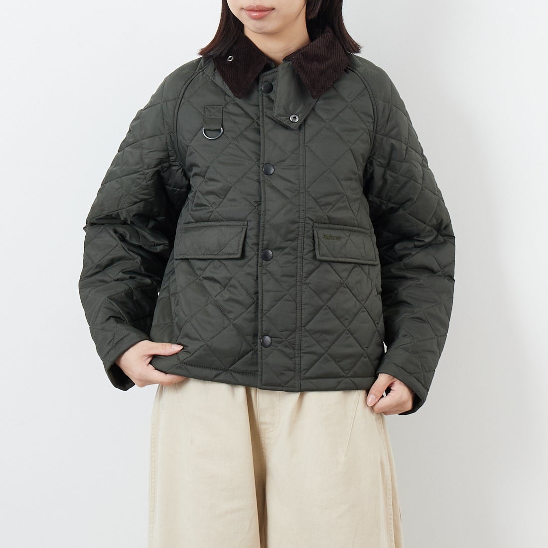 Barbour [バブアー] スペイキルティングジャケット [MQU1802] OL71 &&モデル身長：162cm 着用サイズ：34&&