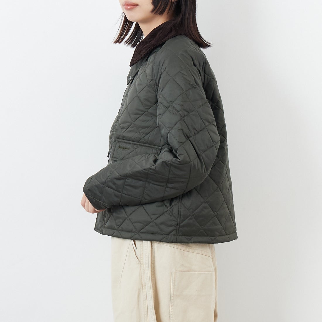 Barbour [バブアー] SPEY/スペイ キルティングジャケット [MQU1802] OL71 &&モデル身長：162cm 着用サイズ：34&&